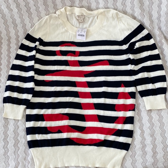 J. Crew Factory Nautical Themed Teddie Sweater Size XS - Picture 2 of 4